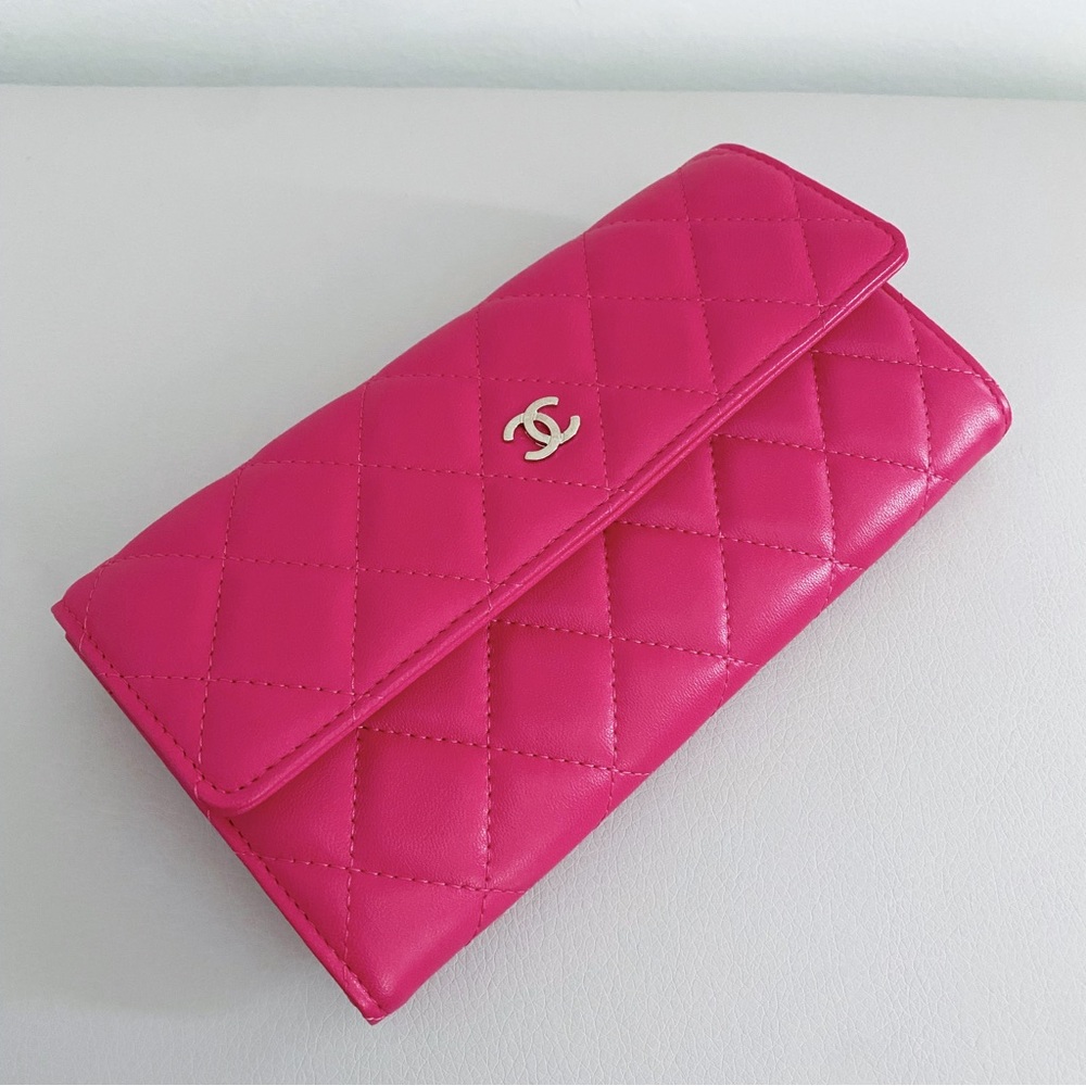 Authentic Chanel pink long wallet
